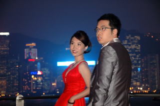 Hong Kong - nocne zdjęcia ślubne