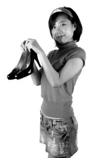 Chińska modelka i chińskie buty