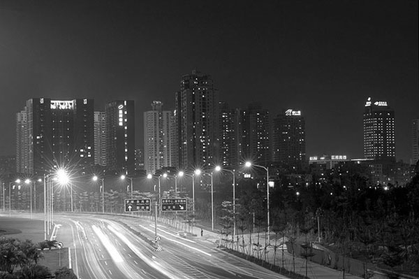 Ruch uliczny nocą - zdjęcia z Chin