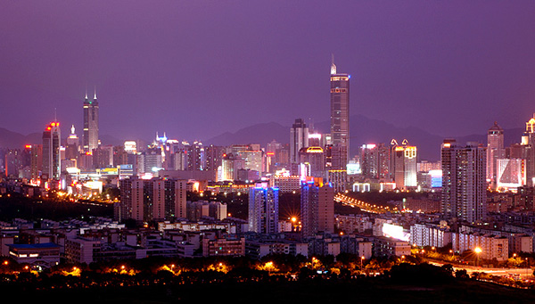 Shenzhen - nocna panorama - zdjęcia z Chin