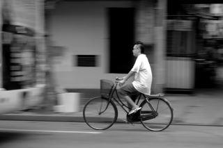 Rowerzysta w Szanghaju